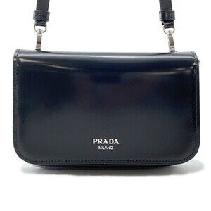 Prada handbag brushed leather black bag